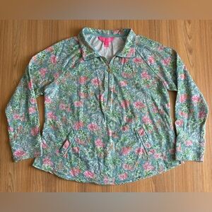 Lilly Pulitzer Floral Sweatshirt in Green and Pink